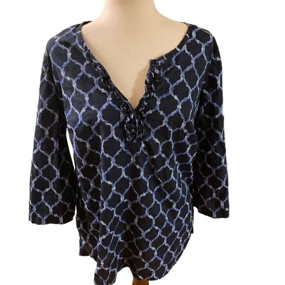Charter Club Blue Moroccan Tunic - Picture 1 of 11